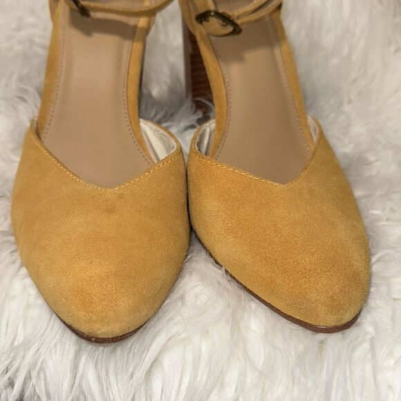 Soludos Collette Leather Ankle Strap Suede Heels in Marigold Women’s Size 10 - Picture 11 of 11
